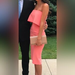 Likely sherbet orange strapless dress size 0